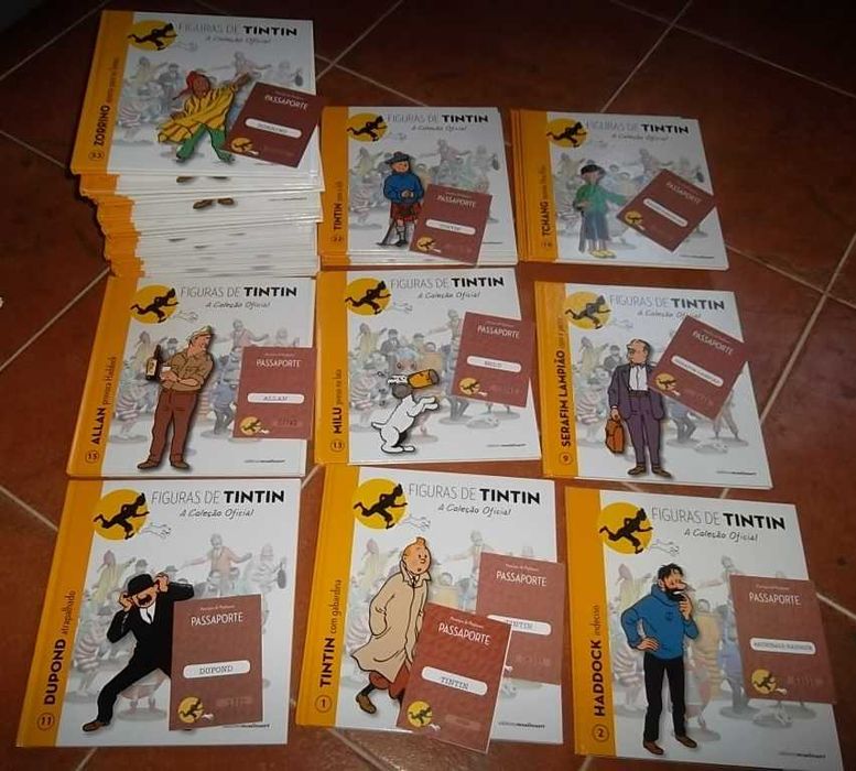 As Figuras de Tintin - Livros da série , com passaportes