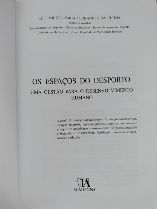 Os espaços do Desporto Uma Gestão para o Desenvolvimento Humano