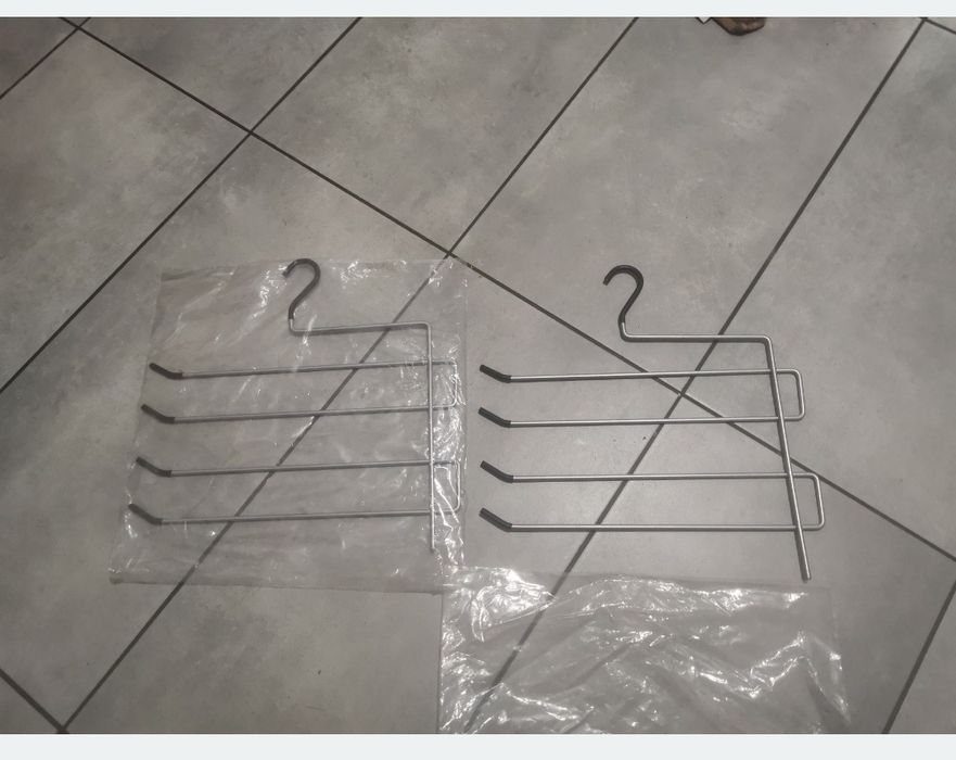 Wielopoziomowe wieszaki na spodnie ubrania solidne metalowe 2sztuki