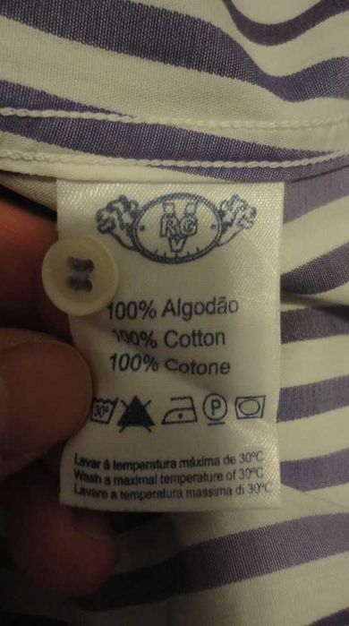 Camisa de senhora às riscas roxas V R G Collection
