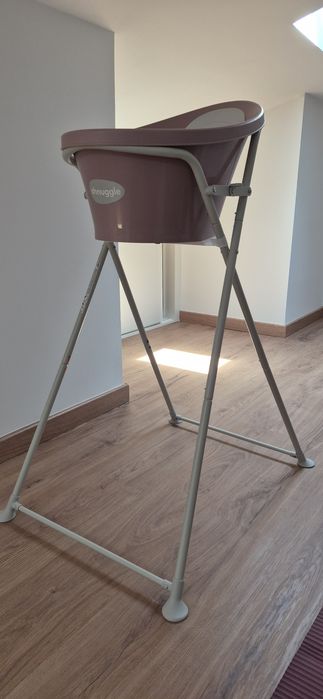 Banheira de Bebé Shnuggle (Rosa) + Suporte Elevatório Dobrável – Como Nova! Usada 4 Meses!
