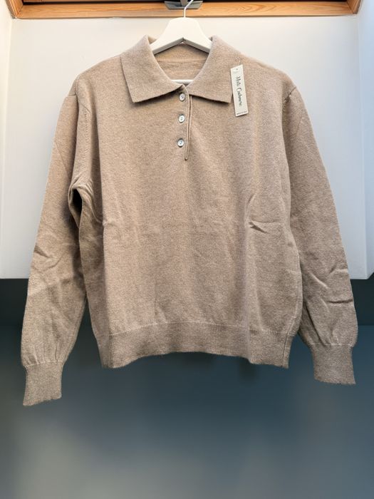 Sweter zimowy Polo kaszmir i wełna beżowy Nowy