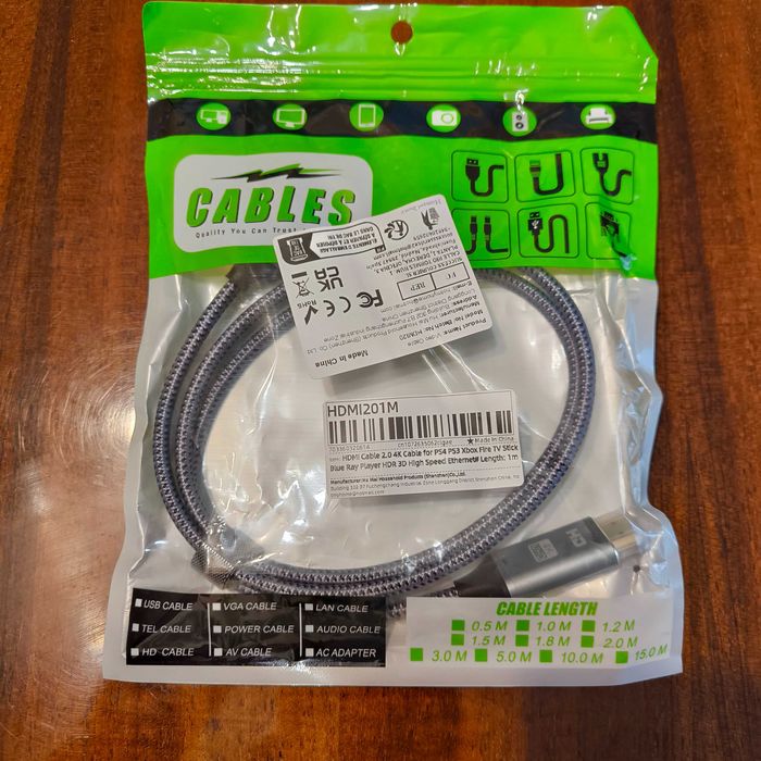 НОВЫЙ Переходник HDMI (HDTV) to HDMI (HDTV)  кабель 4К 60 Ггц 1 м