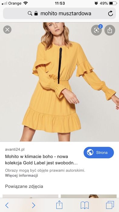 Gold Label Mohito musztardowa żółta 38