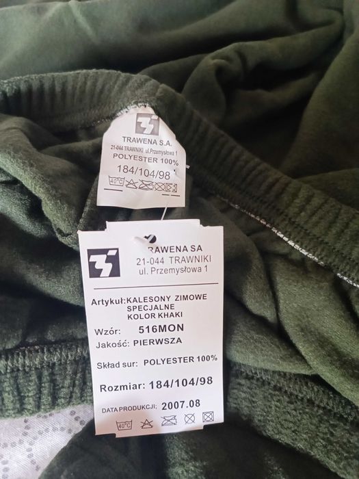 Kalesony zimowe polar khaki 184 Trawena