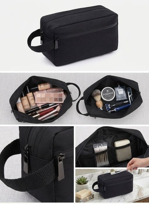 PREMIUM Organizer Kosmetyczka Podróżna Męska/Damska – Pojemna i Wodoodporna (Czarna)
