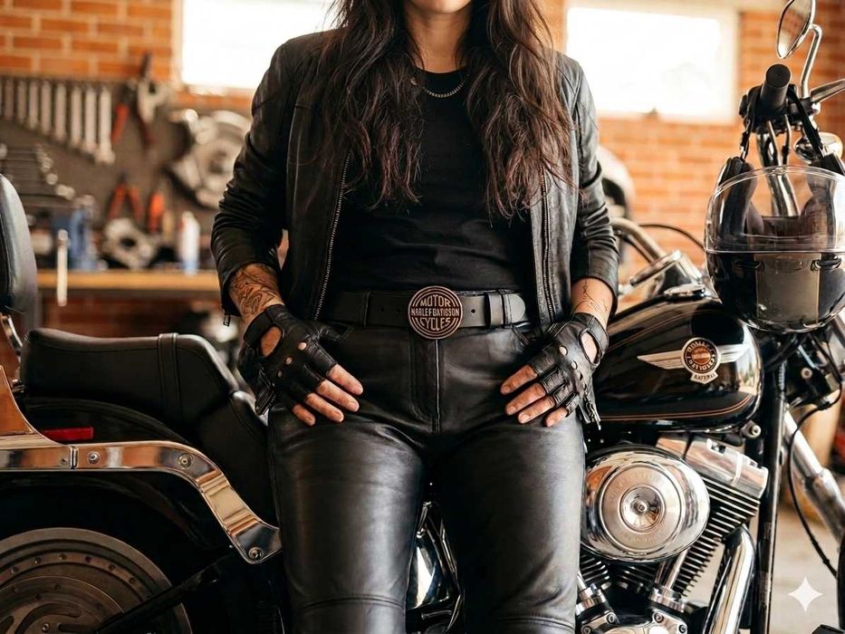 Damski skórzany pasek Harley Davidson