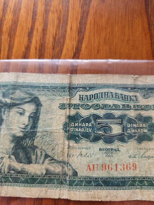 Banknot 5 dinar z 1965 r