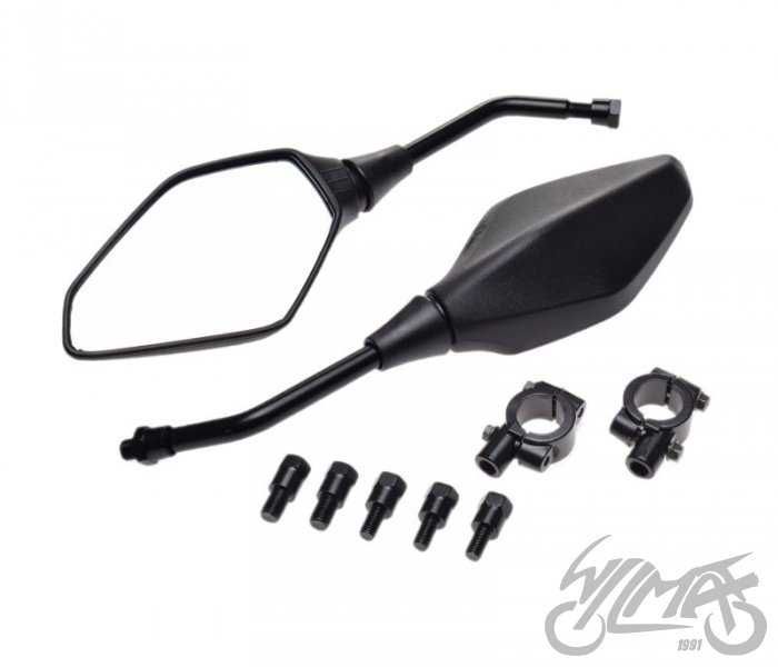 Lusterka uniwersalne z obejmą i redukcjami gwintów