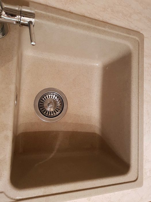 Iceberg zlewozmywak zlew dwukomorowy piasek piaskowy jasny