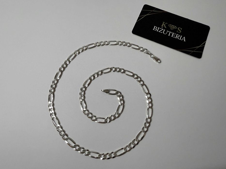 Srebrny Łańcuszek splot Figaro 57 CM 21 GRAM ! PR. 925 Okazja !