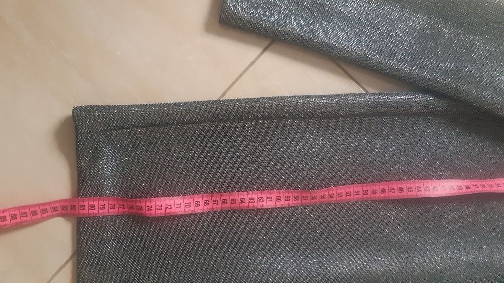 Srebrna elegancka imprezowa sukienka 38 40 H&M