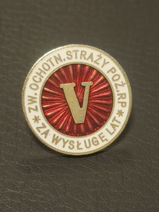 Odznaka OSP. Związek Ochotniczych Straży pożarnej, za wysługe lat V