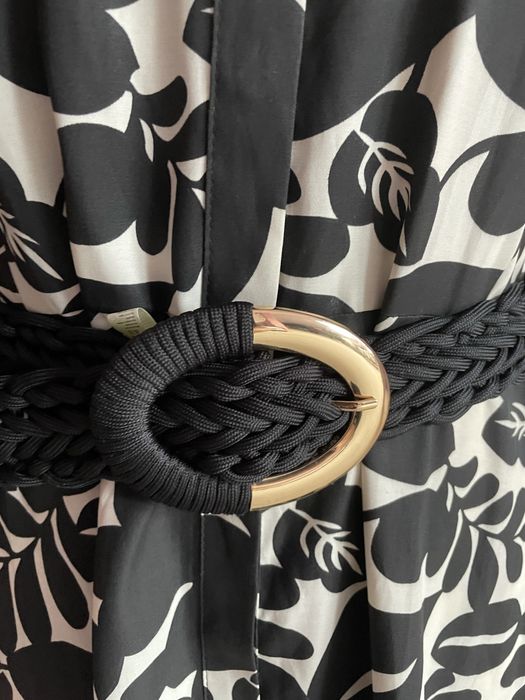 Pleciony czarny pasek ALEX MAX  do r. 46