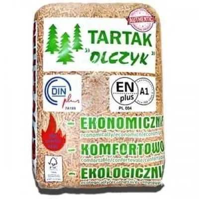 Certyfikowany pellet sosnowy drzewny a1 en plus tartak kuzio jak olimp