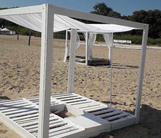 Łózko plażowe, zestawy leżaków