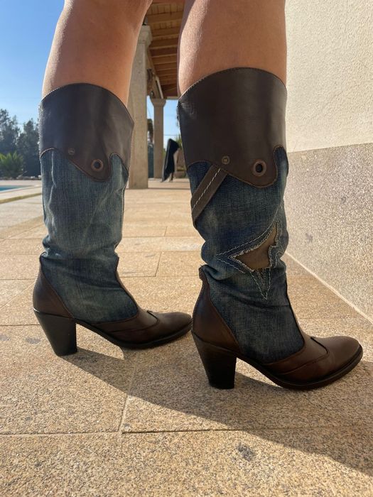 Botas em Couro Natural com Ganga - No 38