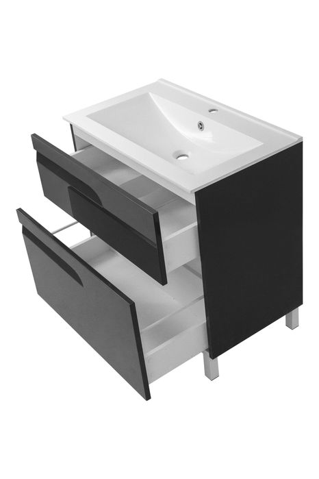 тумба у ванну біла з умивальником 70см шухлядки полички меблі