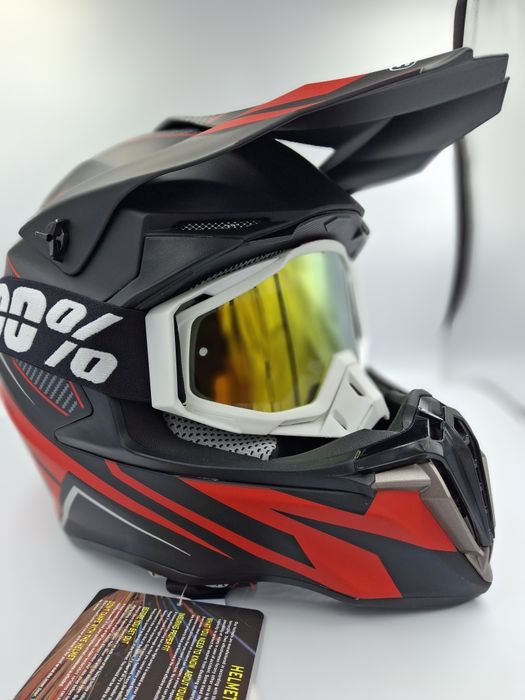 Шлем кроссовый чёрный мат мото шлем