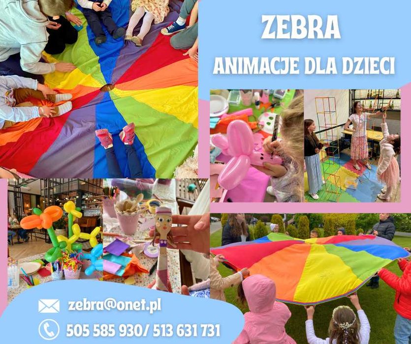 Animacje dla dzieci, animator na urodziny, wesela, komunie- Warszawa