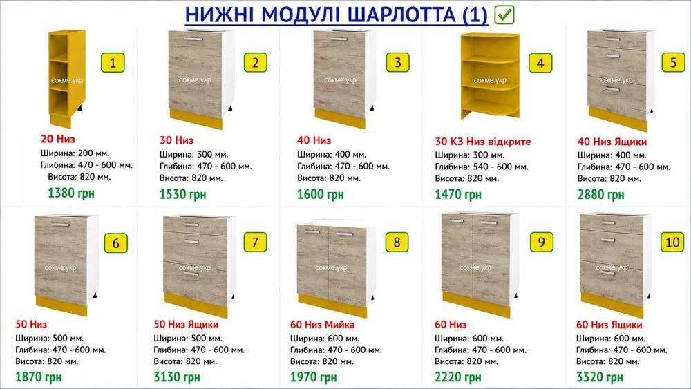 Кухня під ваш розмір. Оберіть комплектацію самі. Швидка доставка!