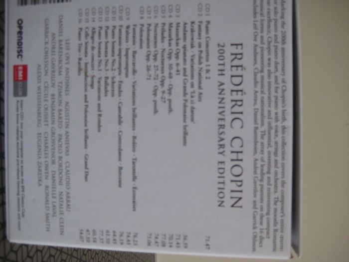 Chopin 200Th Aniversary Edition 16 cd´s