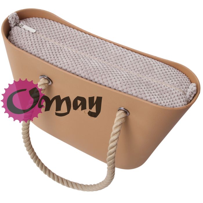 Naturalny organizer do OBAG STANDARD welur beżowy humus wnętrze OMAY