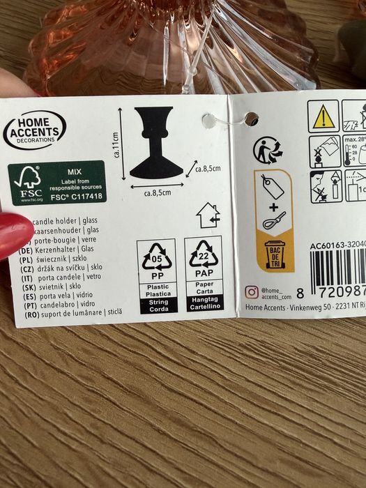 Szklany swiecznik 2szt