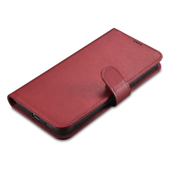 Etui Icarer Haitang Leather Wallet Samsung Galaxy S22 Ultra Czerwony