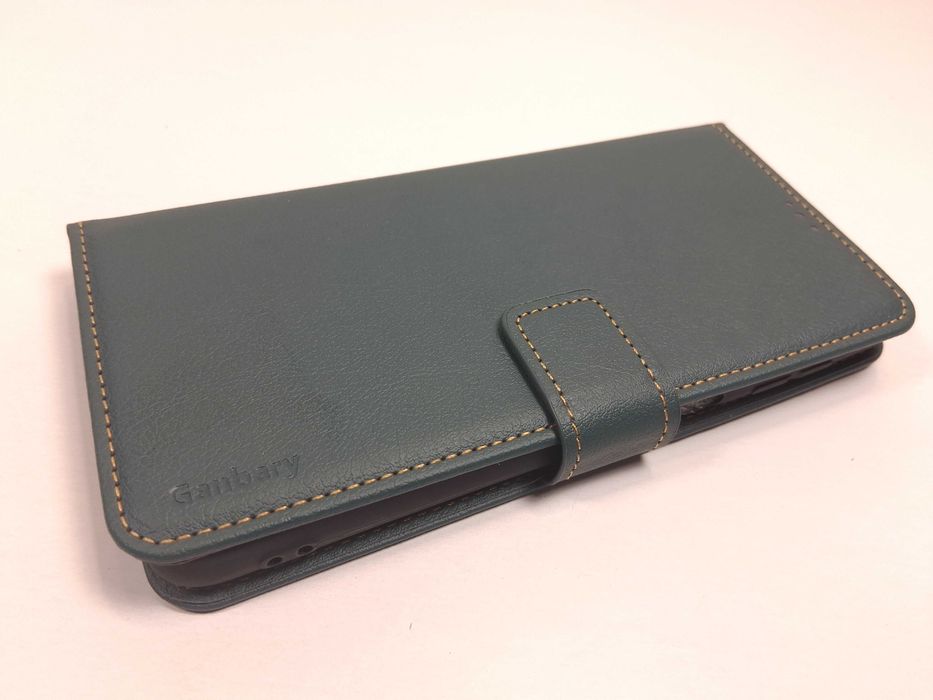 Z146 Etui Ganbary Portfel Skóra Samsung Galaxy A12 / M12 ZieloneKlapka