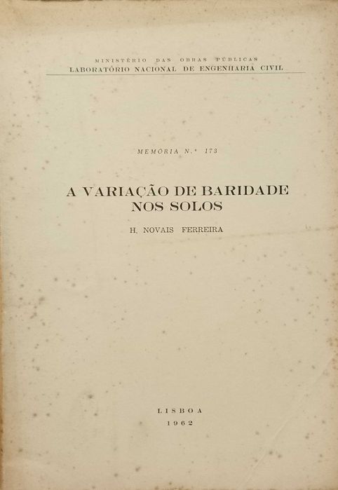 A Variação de Baridade nos Solos - H. Novais Ferreira