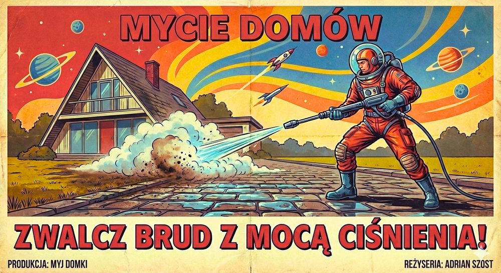 Mycie kostki brukowej elewacji dachów tarasów
