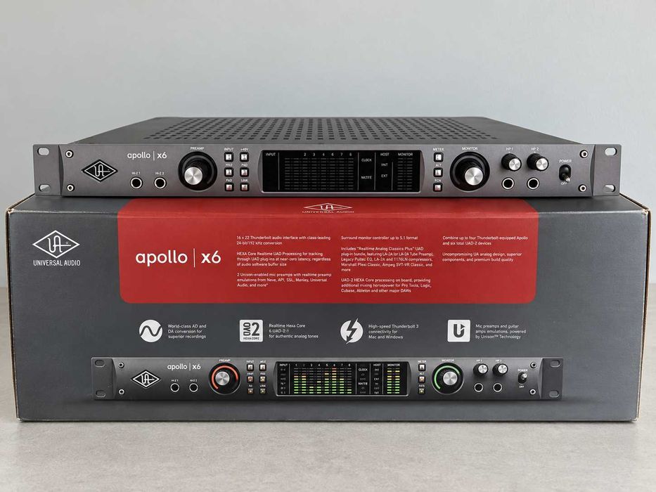 Universal Audio Apollo x6 — Interface de áudio com caixa original