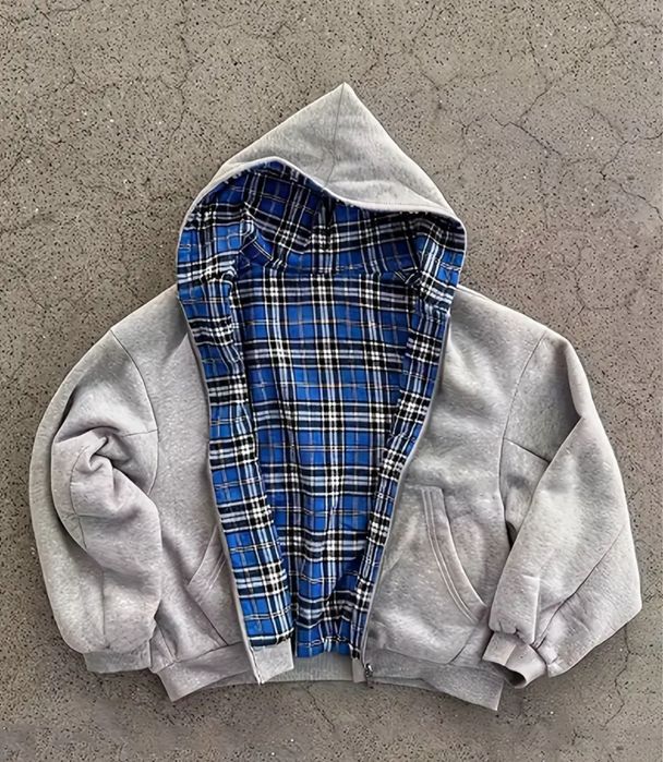 Зіп худі сіра/чорна