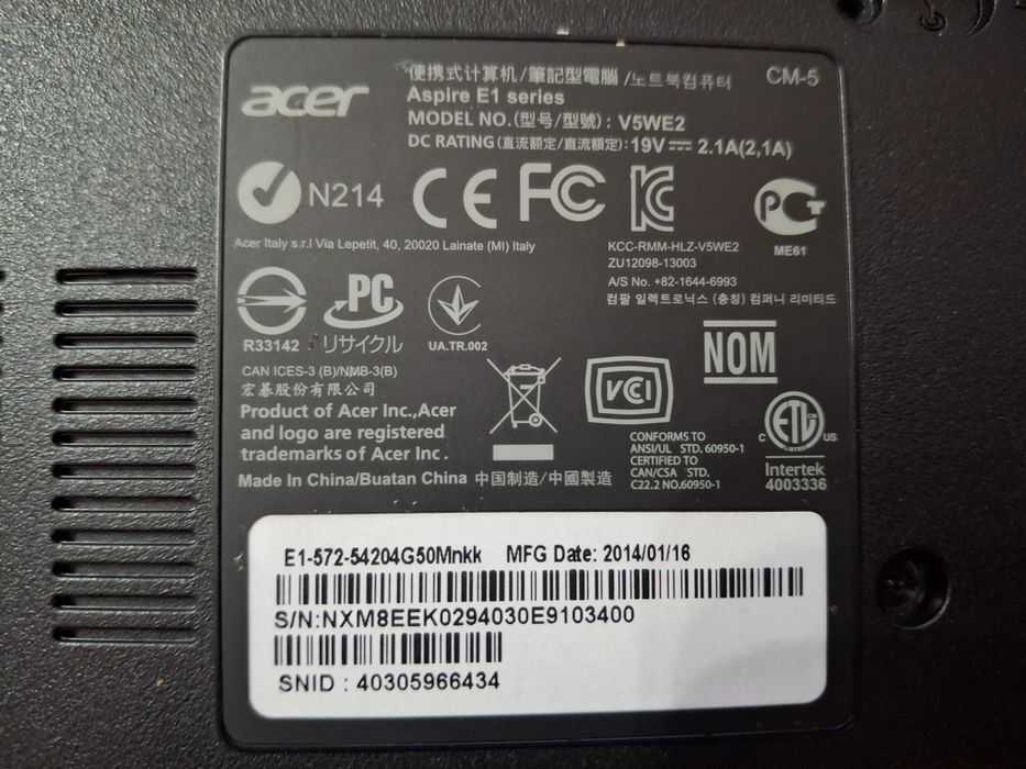 Laptop acer aspire