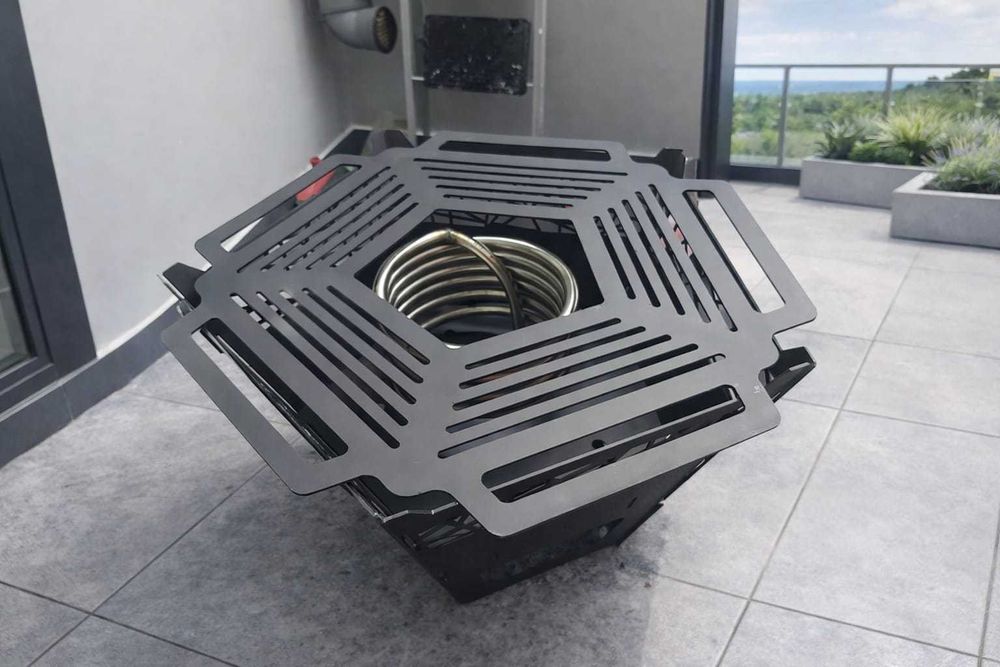 Palenisko z funkcją grzania wody do jacuzzi basenu  bani + grill