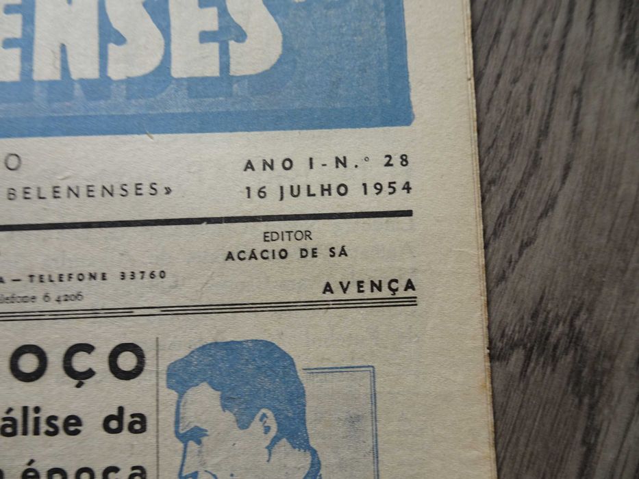 Antigo Jornal Belenenses 16 de Julho 1954