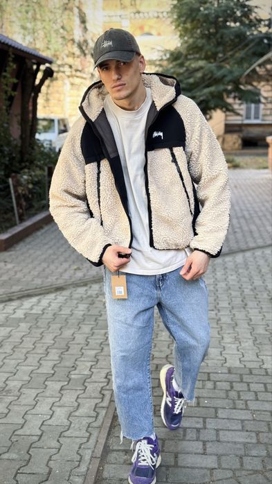 Куртка Stussy / Stussy Sherpa Paneled Hooded Jacket Beige: 5 800