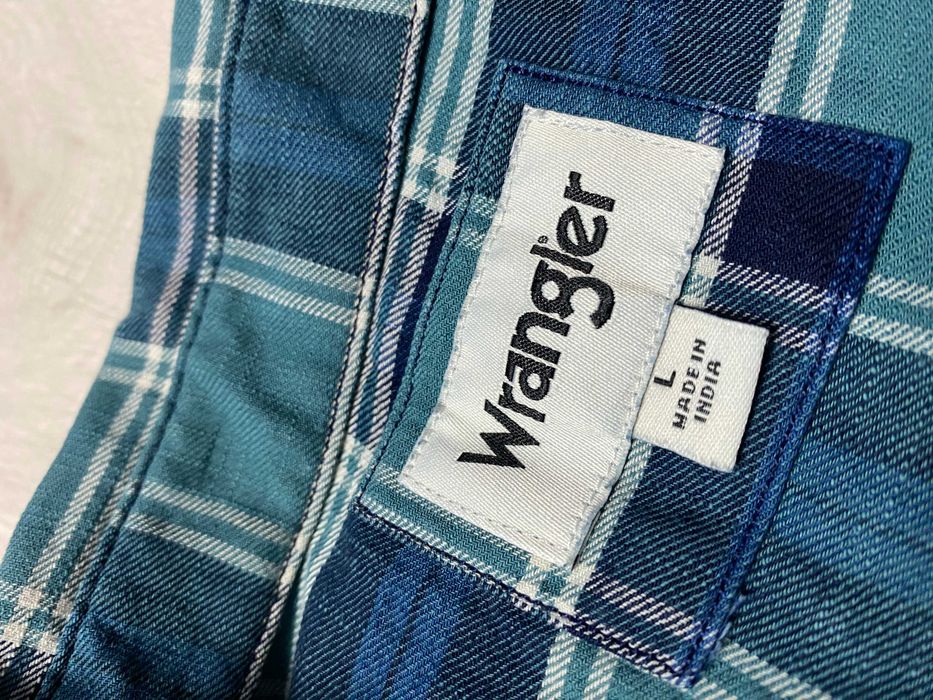 WRANGLER r.L oryginalna koszula męska w kratkę stan BDB