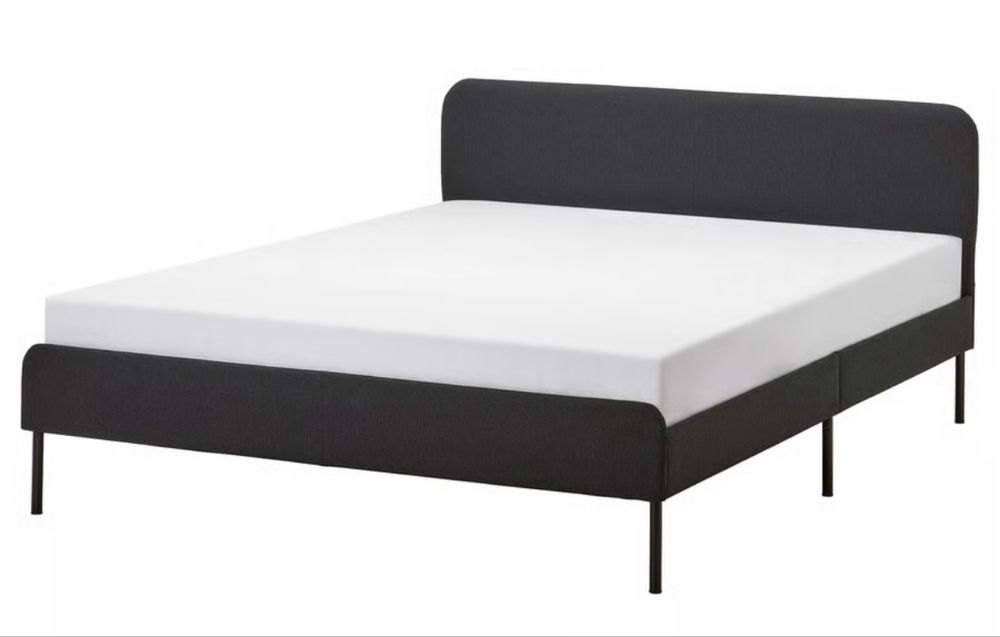 Estrutura de cama estofada,cinza escuro,140x220