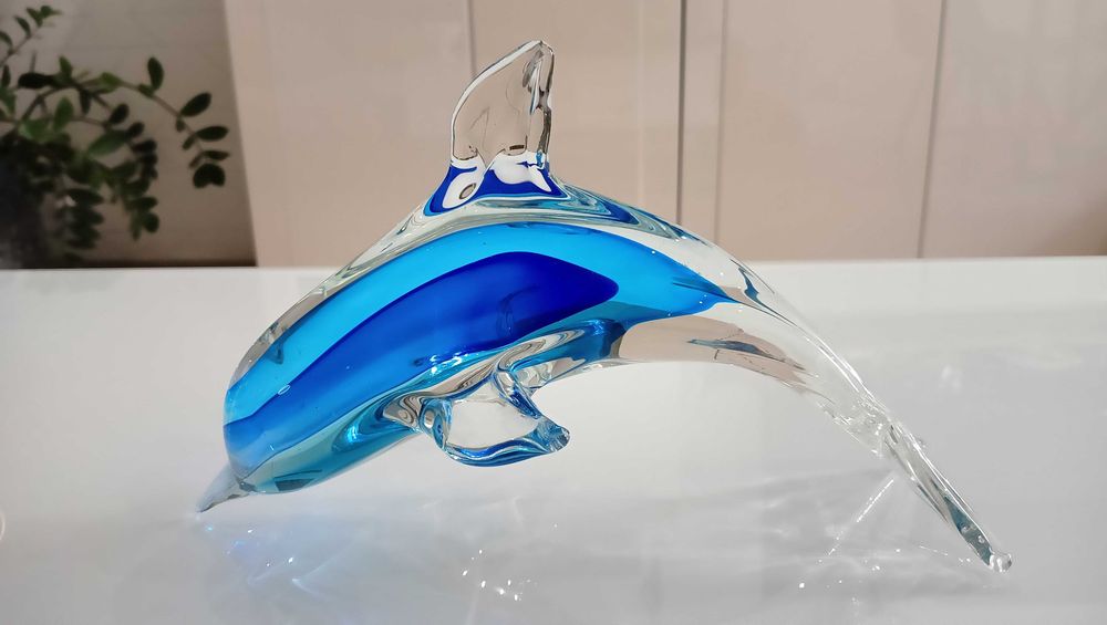 Delfin Murano styl.Stara figurka.