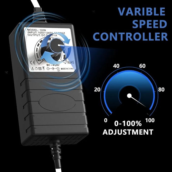 Канальний вентилятор 100 мм з регулятором швидкості
