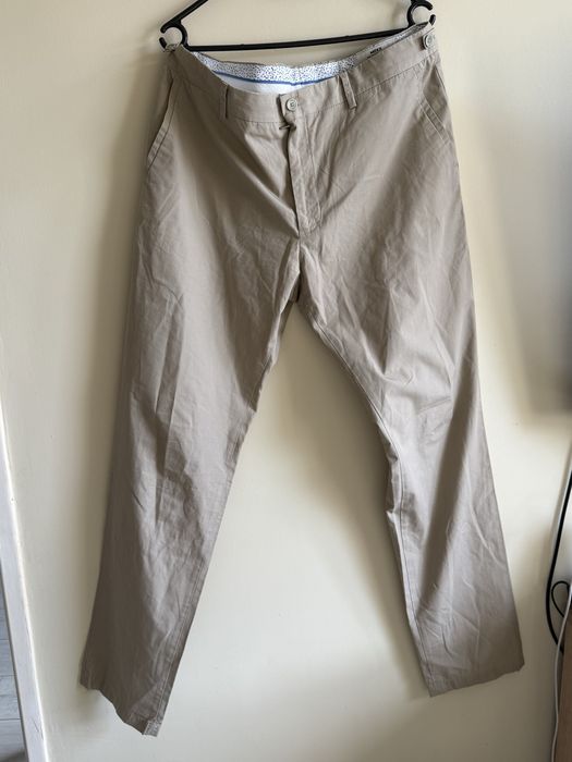 Spodnie bawełniane beżowe Mexx Metropolitan Modern Slim Fit