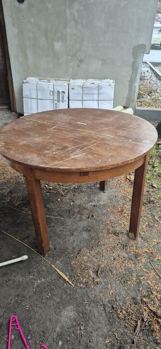 Stół okrągły rozkładany drewniany winted