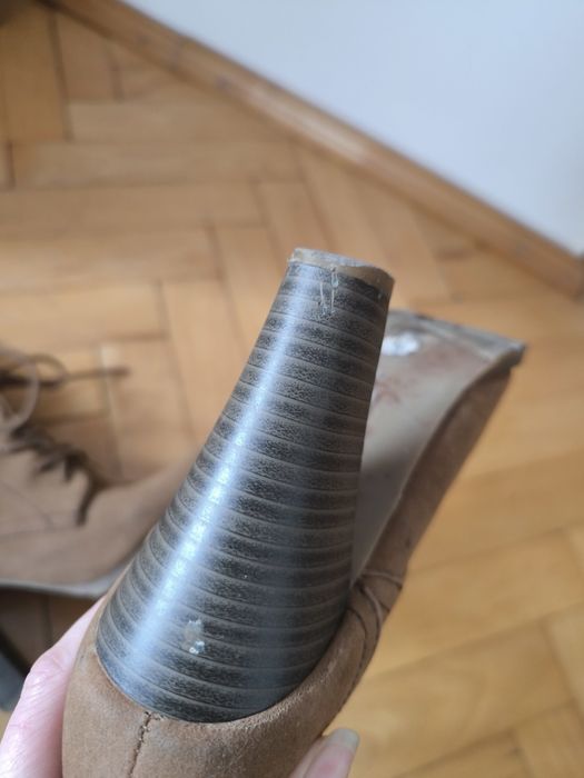 Brązowe zamszowe kozaki botki Zara 39