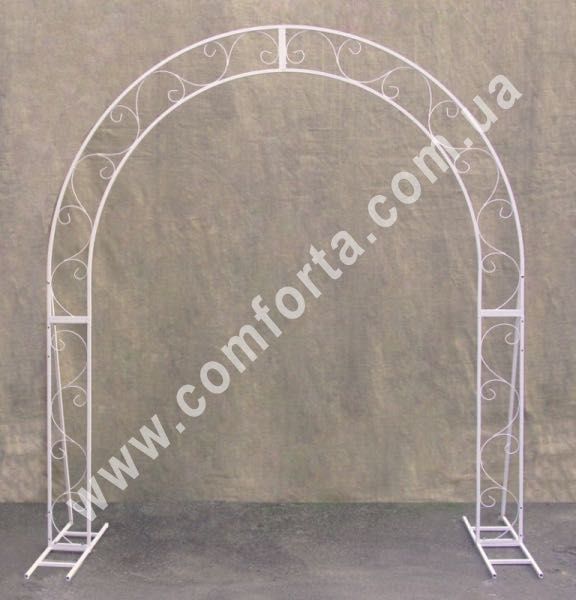 Весільна (святкова)  арка плоска біла металева
