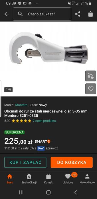 Profesjonalny obcinak do rur