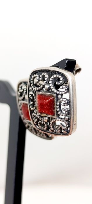 Kolczyki srebrne oksydowane