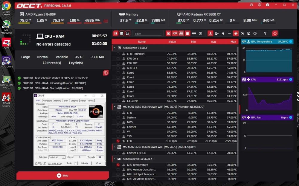 Ryzen 5 8400F+  B650 MAG MSI+ 32Gb DDR5 5500MHz комплект AM5