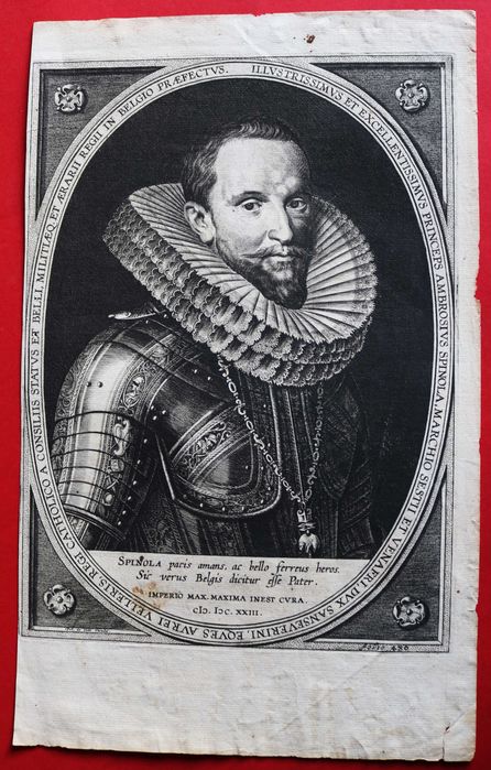 Portrait of AMBROSIO DE SPINOLA, engraving by Peter de Jode, 1623
